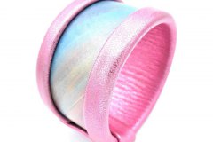 Collezione Texture - Bangle in pelle dipinta a mano - Pink rainbow