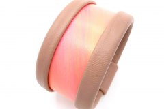 Texture SS20 - Bangle in pelle dipinta a mano - Coral pink