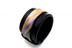 Texture SS20 - Bangle in pelle dipinta a mano - Black rainbow